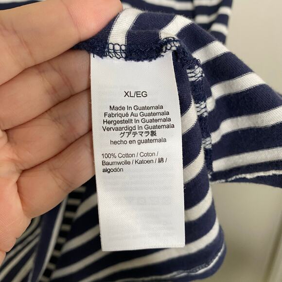 J. Crew Blue and White Nautical Striped 100% Cotton T Shirt Dress Size XL - Picture 6 of 10